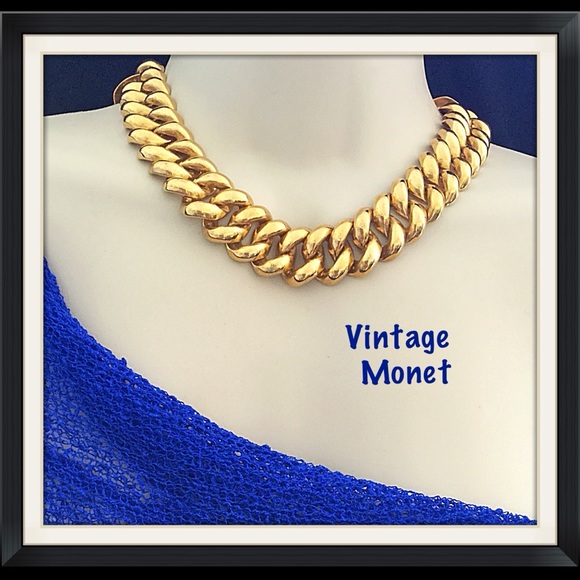Monet Jewelry - Vintage Choker Necklace, 1960’s Retro Monet